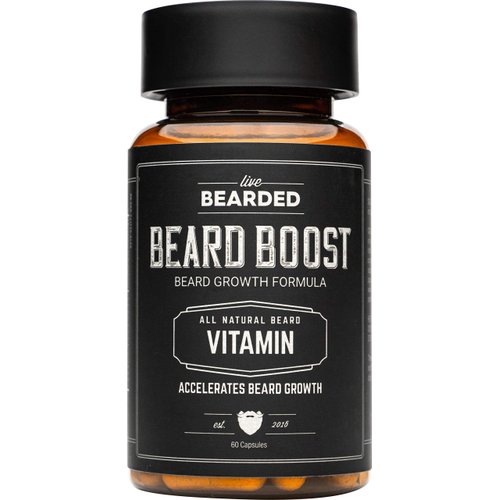Live Bearded: Beard Boost - Beard Hair Growth Multivitamins with Biotin 10,000mcg, Vitamin C, Vit...