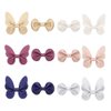 Liasun 12Pcs/set Butterfly Bowknot Hair Clips Soft Wave Grain PU Hair Bows Clips with Alligator Clips Barrettes Hair Accessories for Baby Girls Kids Children Women(Butterfly/Bows Hair Clips)