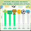 48 Pieces Bubbles Party Favors for Kids Soccer Bubble Wands Sports Party Favors Mini Bubble Wands Soccer Goodie Bags Stuffer Classroom Prizes Birthday Gifts (Soccer)