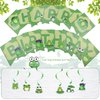 KEFAN Frog Birthday Party Supplies, Frog Birthday Party Decorations, Frog Themed Party Supplies Decor with Happy Birthday Banner, Cake Toppers, Balloons for Boys Girls Birthday Party1st Baby Shower