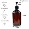 Empty Plastic Bottles with Pump Dispenser and 6pcs Labels Included, Refillable Travel Containers for Hand sanitizer Shampoo Lotion, etc - No BPA/Paraben, 500ml/16.9oz (3 Pack)
