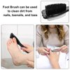 4 Packs Foot Pumice Stone Brush Callus Remover, Beomeen 2 in 1 Foot Shower Pedicure Scrubber with Handle, Foot File with Dense Bristles for Deep Cleansing and Exfoliation, Dry Skin Removal