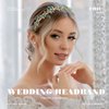 JEAIRTS Green Rhinestone Headband Gold Leaf Wedding Headpiece Bridal Crystal Hair Pieces Beaded Hair Hoop Glitter Bride Hair Accessories for Women and Girls