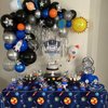 Outer Space Party Supplies for 20 Guests, Include Astronaut Planet Paper Plates, Napkins, Forks, Outer Solar System Tablecloth for Kids Birthday Party Solar System Theme Party Decorations