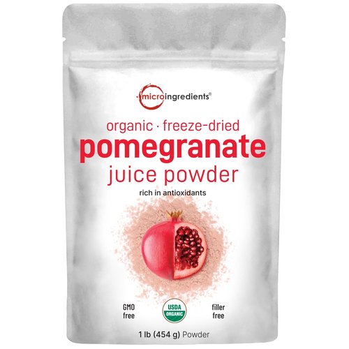 Organic Flavor Pomegranate Juice Powder for Smoothie & Beverage, 1 Pound (91 Serving), Freeze Dried & Cold Pressed, Natural Vitamin C (Immune Vitamin), Support Immune System, Vegan Friendly
