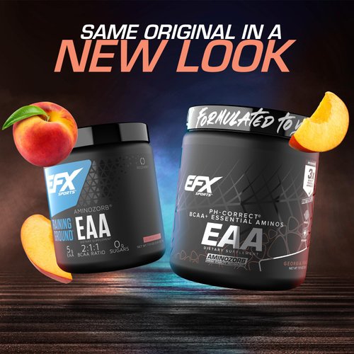 EFX Sports Training Ground EAA | Essential Amino Acids Supplement | Energy & Protein Synthesis | Pre, Intra, or Post Workout | 40 Servings (Georgia Peach)