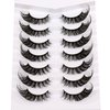 Poolunch False Eyelashes Fluffy Cat Eye Lashes 8D Wispy Natural Crossed Fake Eyelashes Multi-Layered Faux Mink Lashes 7 Pairs Pack