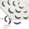 DAODER 10MM False Eyelashes Thick Short Mink Lashes Natural Look With Clear Band D Curl Lash Extension Look False Lashes Strip for Daily Wear 10Pairs(10mm Clear Band)