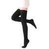 TOFLY® Thigh High Compression Socks for Women & Men, Closed Toe 15-20mmHg Graduated Medical Compression Stockings with Silicone Band, Opaque Support Stockings for Varicose Veins, Edema, DVT,Black XL