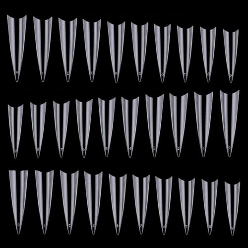 600Pcs Stiletto Nail Tips for Acrylic Nails Long False Nails Clear Fakes Nails Half Cover False Nail Tips