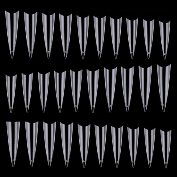 600Pcs Stiletto Nail Tips for Acrylic Nails Long False Nails Clear Fakes Nails Half Cover False Nail Tips