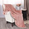 Exclusivo Mezcla Fleece Throw Blanket for Couch, Sofa, 300GSM Super Soft and Warm Blankets, Dusty Pink Throw All Season Use, Cozy, Plush, Lightweight, 50x60 inches