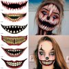 CMJSGG 10 Pcs Halloween Horror Mouth Temporary Tattoos Clown Scary Face Tattoos Prank Mouth Makeup Tattoos Stickers Big Mouth Decals for Adults Kids Halloween Party Cosplay, red black