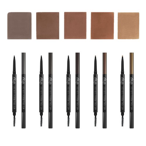BBIA Last Auto Eyebrow Pencil SLIM 7 Colors – No Sebum Ultra Fine Brow Definer Pencil Retractable Dual-Sided Brush Waterproof Shape & Define & Fill Eye Brow Korean Makeup (01 CHARCOAL SLIM)