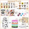 122Pcs Dog Party Favors Gift Set for Kids Dog Birthday Party Supplies Include 12 Dog DIY Face Stickers 12 Dog Bags 12 Keychains 12 Bracelets 50 Stickers for Puppy Party Favors