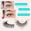 Wispy Lashes False Eyelashes Cat Eye Fluffy Lashes Siligli Mink Eyelashes Thinner Band 3D Volume Natural Lahses 15mm Eye Lashes Curly 7 Pair