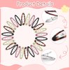 BOSMIOW Big Oval Water Drop Shape Women Hair Clips,Tortoise Metal Snap Clips,Ellipse Stoving Varnish Hair Clips,Drop Glue No Slip Hair Barrettes for Girls Women Hair Accessories,24Pcs