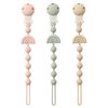 Baby Pacifier Clips One Piece Binky Clip Holder Silicone Teether Clip Pacifier Straps with Clip Baby Teether Toys for Boys and Girls Set of 3 Andy Bear-Ivory+Sage+Blush