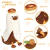PEACH CAT Donut Banana Duck Plush Pillow with Chocolate Body Doughnut Banana Duck Stuffed Animal Gift for Kids White and Brown 12"
