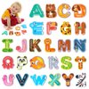 Magnetic Letters for Toddlers 1-3, 26PCS Cute Animal Alphabet Magnets Letters Learning Toys for Toddlers 1-3 Uppercase ABC Magnets for Refrigerator Best Gifts for Birthday Christmas Stocking Stuffers