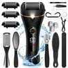 7d24hcare Electric Callus Remover for Feet, 16 Pack Rechargeable Pedicure Kit, Waterproof Foot Scrubber Tool with 3-Roller Head & 2-Speed for Cracked Heels & Dead Skin