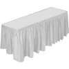 DecorRack Table Skirt, 29 in x 14 ft -BPA Free- Plastic Tableskirt, Disposable, Reusable, Rectangular Tablecloth Skirt, White (1 Pack)