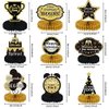 9PCS Retirement Party Decorations Gold Retirement Party Centerpiece Honeycomb Glitter Table Toppers for Happy Retirement Party Supplies Man and Women