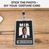 Agent Costume Set, Black Novelty ID Badge Props for Men in Cosplay, Detective Party Favors Secret Agent ID Card Holder with Secret Spy Earpiece for Halloween Mystery Party Supplies