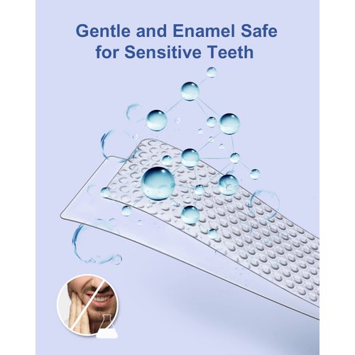 MySmile Teeth Whitening Kit with led Light, 28X Teeth Whitening Strips for Teeth Sensitive, 10 Min Fast Whitening , Helps to Remove Stains from Coffee, Smoking, Wines(1Pcs Light + 14Sets Strips)