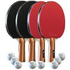 JP WinLook Ping Pong Paddles Sets of 4 - Portable Table Tennis Paddle Set with Ping Pong Paddles Professional Case & Ping Pong Balls. Premium Table Tennis Racket Player Set for Indoor & Outdoor Games