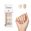 KISS imPRESS Press-On Manicure, Nail Kit, PureFit Technology, Short Press-On Nails, 'Time Slip', Includes Prep Pad, Mini Nail File, Cuticle Stick, and 30 Fake Nails