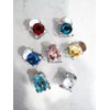 Generic Tiny mini silver metal hair claw clips with rhinestones (Set of two) (Primary color: Green)