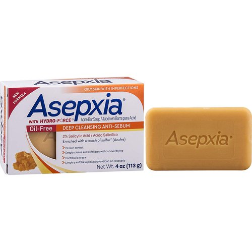 Asepxia Oil Free Sulfur Soap Acne Bar Soap 4 oz (Pack of 2)