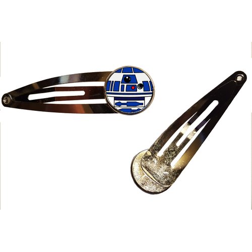 R2D2 Hair Clips handmade Star Wars DROID jewelry gift charm