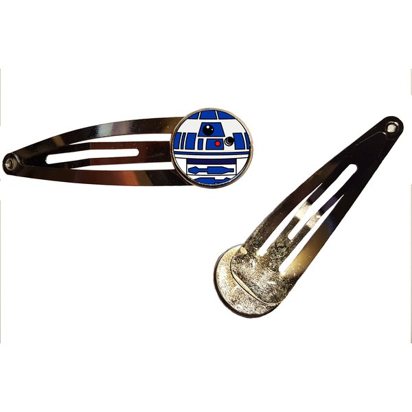 R2D2 Hair Clips handmade Star Wars DROID jewelry gift charm