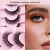 14 Pairs 6D False Eyelashes Fluffy Faux Mink D Curl Volume 17mm Fake Lashes Wispy Fluffy Natural Look Eye Lashes Strip Pack