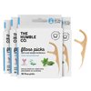 The Humble Co. Floss Picks (200 Count) – Plant Based Dental Floss Picks for Superior Oral Care, Dental Hygiene, and Gum Health, Cruelty Free Tooth Floss Picks (Mint, Double Thread)