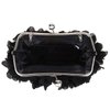 JAMBHALA Women Clutch Evening Bag Small Floral Purses with Chain for Wedding, Party, Prom，Black