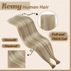 YoungSee I Tip Hair Extensions Human Hair Blonde Itip Human Hair Extensions Blonde with Dark Ash Blonde Highlights Blonde I Tips Real Hair Extensions 18 Inch 60 Strands 50g Pre Bonded Hair Extensions
