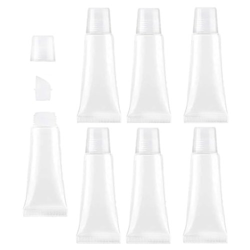 Duehut 10PCS 10ml Empty Tubes Lip empty lip gloss containers Refillable Soft Clear Tubes Mini Lipgloss Dispenser Travel Toothpaste Cream Chapstick Lipstick Clear for DIY Lipgloss Balm Cosmetic