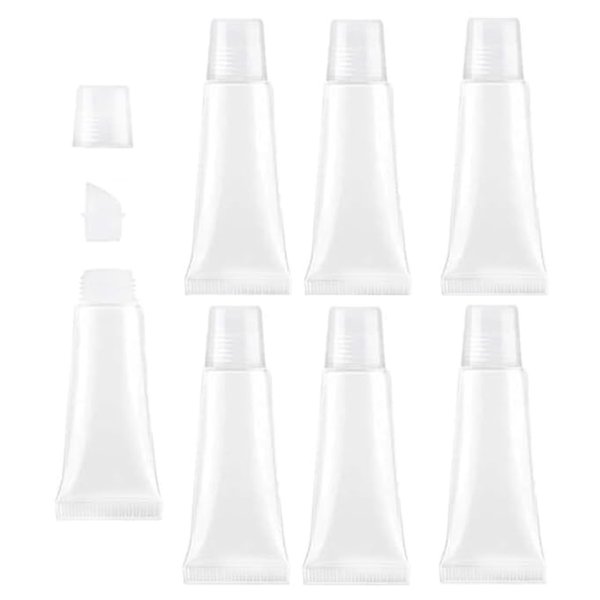 Duehut 10PCS 10ml Empty Tubes Lip empty lip gloss containers Refillable Soft Clear Tubes Mini Lipgloss Dispenser Travel Toothpaste Cream Chapstick Lipstick Clear for DIY Lipgloss Balm Cosmetic