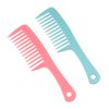 3Pcs Plastic Wide Tooth Curly Hair Comb, Wide Toothed Comb Massage Comb Salon Dyeing Styling Tools