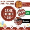 Qyeahkj 48 Pcs Football Party Supplies Football Paper Plates Football Themed Birthday Tableware Set Sports Party Decorations for Sport Game Party Favors Touchdown Party Dinner Plates Dessert Plates
