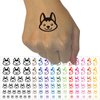 Chibi Husky Dog Head Temporary Tattoo Water Resistant Fake Body Art Set Collection - Hot Pink (One Sheet)