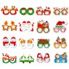 Ticuenicoa 16pcs Merry Christmas Paperboard Glasses Frames Santa Claus Christmas Trees Elk Snowman with 16 Designs Decorations Paper Party Eyeglasses for Adults Kids Xmas Party Favors Supply