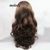 Melody Brown Wigs Long Wavy Wigs Synthetic Brown Lace Front Wigs Heat Resistant Fiber Hair Wig Natural Hairline Wig 6#Color Brown Color 24"