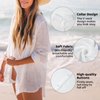 Bathing Suit Cover Ups for Women, Long Sleeve Swimwear Button Down Shirt Dress Swimsuit Bikini Beach Cover Up,A1-White