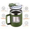 ALOUFEA 12oz Insulated Coffee Mug Cup with Handle, Stainless Steel Travel Coffee Mug with Flip Lid, Double Wall Vacuum Coffee Tumbler, ArmyGreen