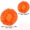 SweetEasy Set of 2 Parent-Child Satin Sleep Bonnet Sleep Night Cap with Elastic Band Washable Frizzy Curly Dreadlocks Braid （Orange