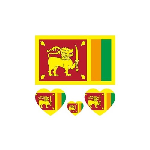 ZPDNURZL 10 Sheets Sri Lanka Flag Tattoos Stickers 40 Pcs Waterproof Sweat Sports National Flag Removable Fake Tattoos